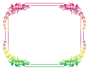 Beautiful gradient frame. Color silhouette frame for advertisements, wedding and other invitations or greeting cards. Raster clip art.