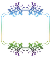 Beautiful gradient frame. Color silhouette frame for advertisements, wedding and other invitations or greeting cards. Raster clip art.