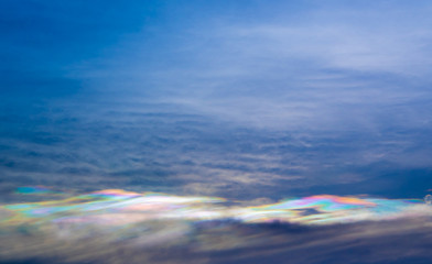Cloud iridescence, the occurrence of colors in a cloud