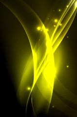 Obraz premium Smoky glowing waves in the dark