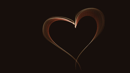 Black background, colorful abstract heart     - 166818933