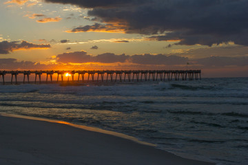 Sunset with fishing pier 2