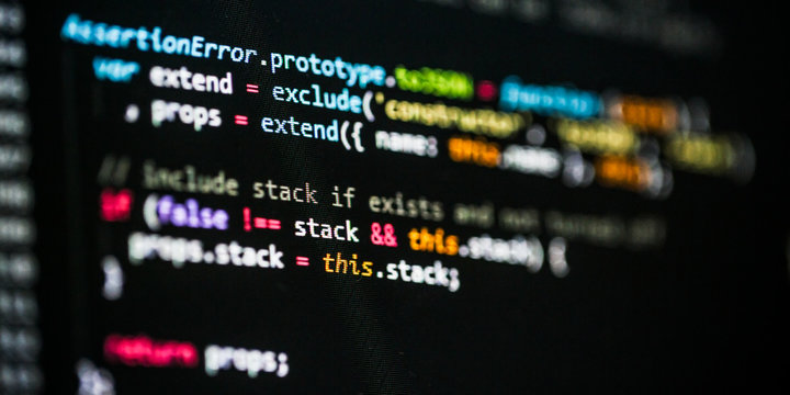 Software developer programming code