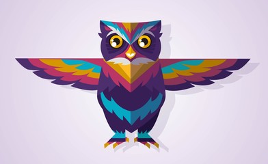 cool colorful cute owl