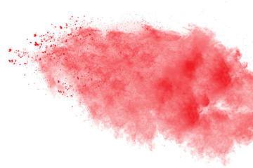 abstract color powder explosion on white background.abstract powder splatted background.