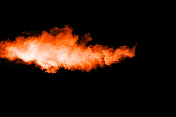 color powder explosion on black background.