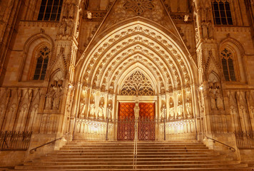 Fototapeta na wymiar Barcelona. The Cathedral at dawn.
