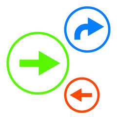 Colorful arrows in circles