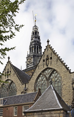 Fototapeta na wymiar Oude Kerk (Old church) in Amsterdam. Netherlands 