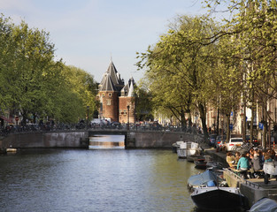 Canal in Amsterdam. Netherlands