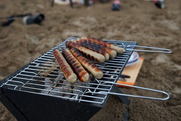grillen wurst an der elbe