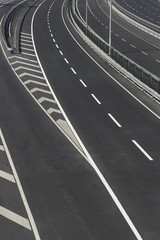 Multiband asphalt track removed from bridge height 