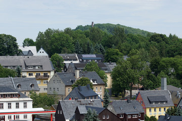 Fototapeta na wymiar Altenberg und Geisingberg im Osterzgebirge