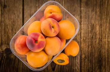 Portion of Fresh Apricots (selective focus)