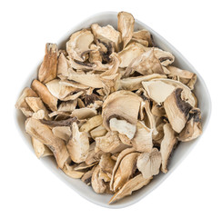 Dried Mushrooms isolated on white background