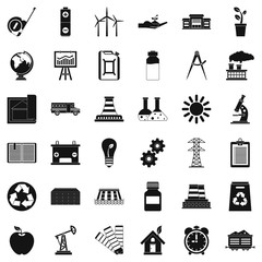 Company icons set, simple style