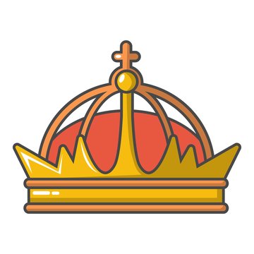 Imperial crown icon, cartoon style