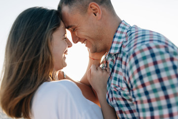 The loving couple smeetsya, a close up
