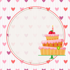 cartoon cake with red strawberries