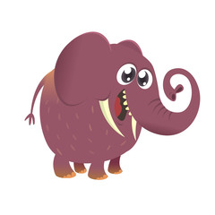 Cute cartoon baby elephant icon. Vector illustration with simple gradients. Great design for print. Isolated