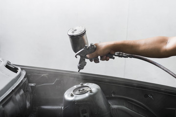 Auto body repair series: Car engine bay painting