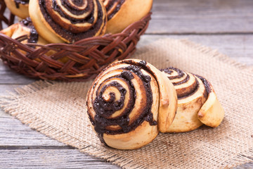 Freshly baked cinnamon rolls