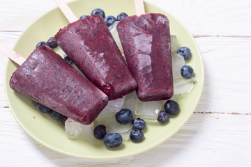 Colorful homemade popsicle
