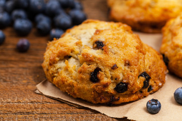 Blueberry Scones Pastry. Selective focus.