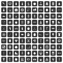100 well person icons set black