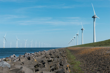 Windmills for the Dutch coast on the land and in the water