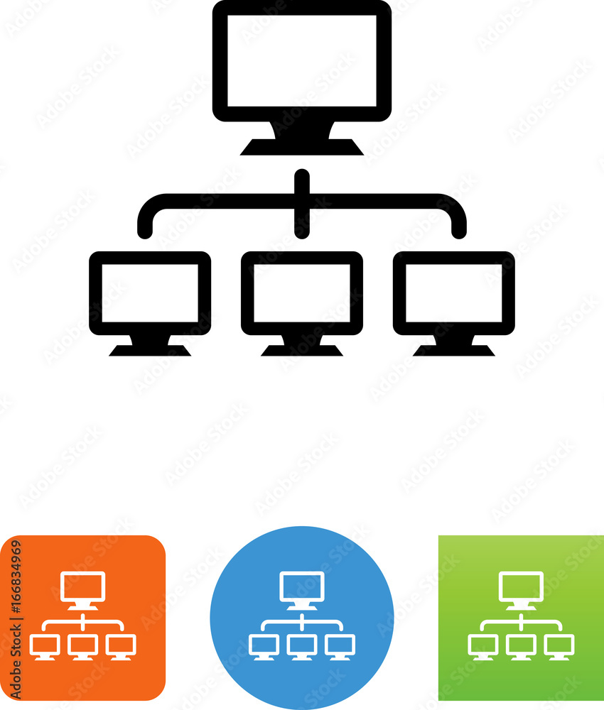 Poster monitor hierarchy icon - illustration