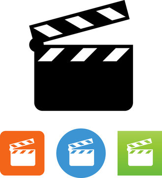 Movie Clapper Board Icon - Illustration