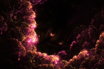 Abstract Fractal Pink and gold background