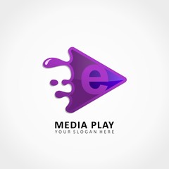 Media Play Application Splash with letter E