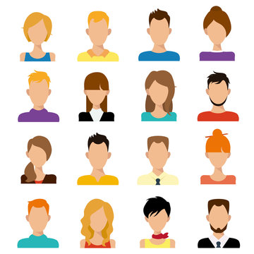 People flat icons avatar