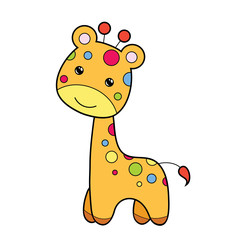 Cute giraffe clipart coloring activity. Vector illustration
