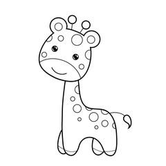 Cute giraffe clipart coloring activity. Vector illustration