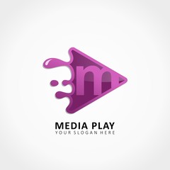 Media Play Application Splash with letter M