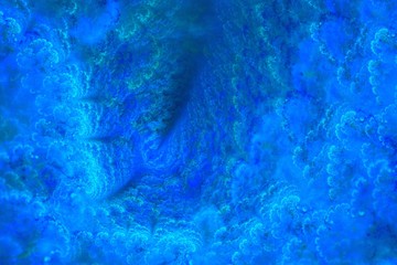 Blue Fractal floral background with a lot of curls