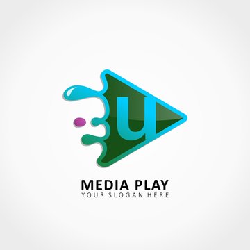 Media Play Application Splash with letter U