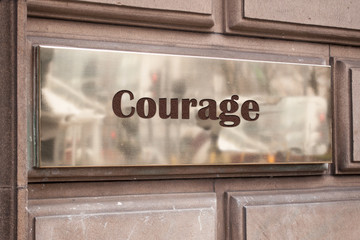 Schild 205 - Courage