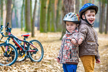Kids resting after biking