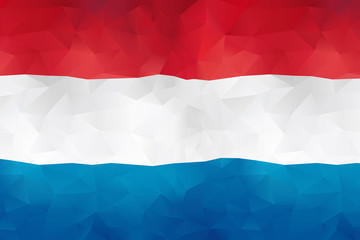 Red White Blue Low Poly Triangle Flag of Netherlands