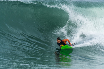 Bodyboarder in action