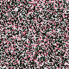 Seamless pixel digital white pink green and black military fashion camo pattern vector