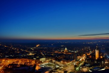 Sonnenuntergang in Leipzig (Blick vom mdr-Tower) 