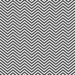 Seamless black and white pixel digital zig zag op art pattern vector