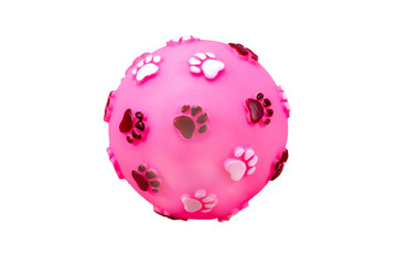 Ball toy for dog   isolated on a white background  with clipping path.