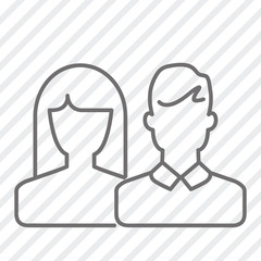People line icons. Couples for wedding, valentine, business line icons