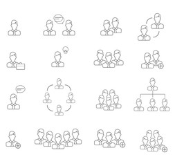 People line icon vector illustration set